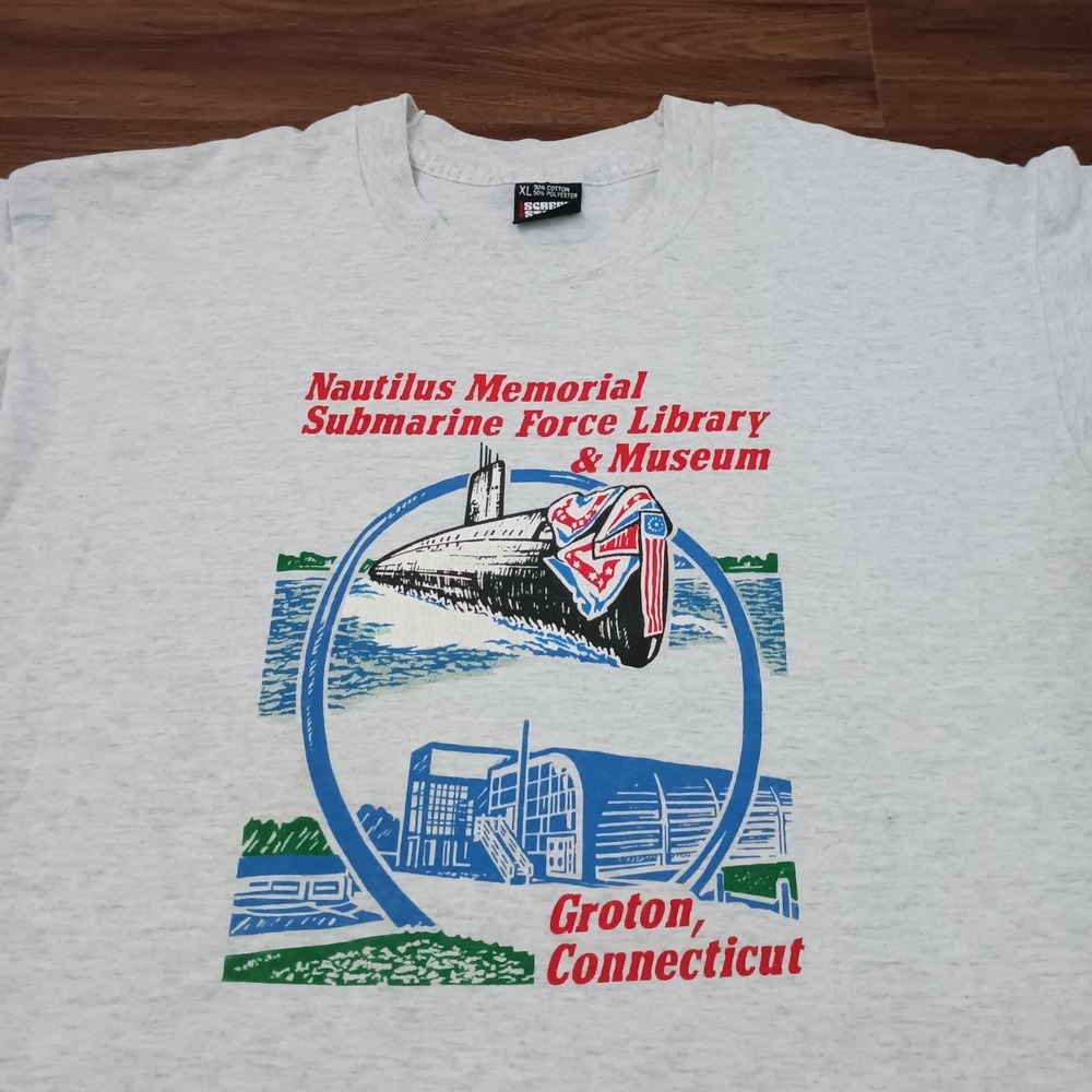 Vtg Nautilus Memorial Submarine Force Library & Museum Groton Conn T-shirt XL